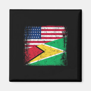 Aimant Drapeau guyanais à moitié vintage Guyana États-Uni