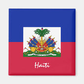 Aimant Drapeau haïtien & Haïti - fans de vacances/sports (Devant)