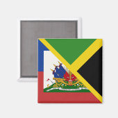 Aimant Drapeau haïtien jamaïcain | Half Jamaïque Haïti (Recto/Verso)