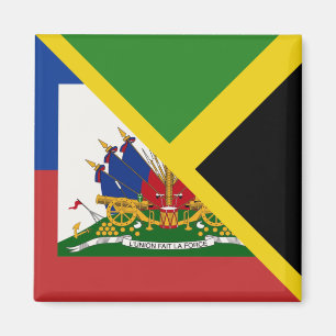 Aimant Drapeau haïtien jamaïcain   Half Jamaïque Haïti