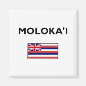 Aimant Drapeau Hawaï de Molokai USA Couleur claire (Devant)