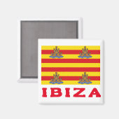 Aimant Drapeau Ibiza, ESPAGNE (Recto/Verso)
