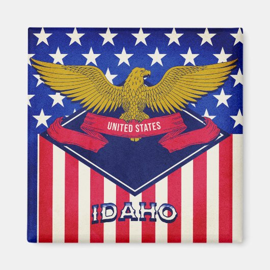 Aimant Drapeau Idaho USA (Devant)