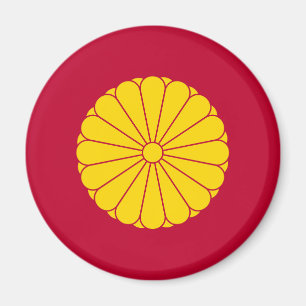 Aimant Drapeau impérial Japon symbole empereur fleur jaun