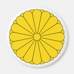 Aimant Drapeau impérial Japon symbole empereur fleur jaun