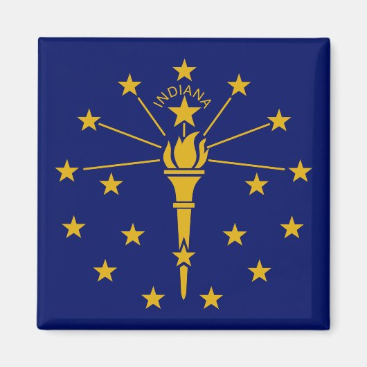 Aimant Drapeau Indiana & Indiana, Etats-Unis vacances/spo (Devant)