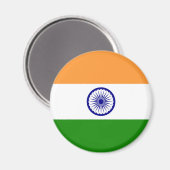 Aimant Drapeau Indien - Image de haute qualité (Recto/Verso)