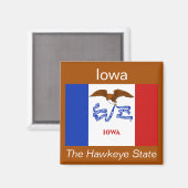 Aimant Drapeau Iowa (Recto/Verso)