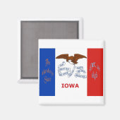 Aimant Drapeau Iowa (Recto/Verso)