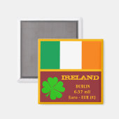 Aimant Drapeau irlandais, Dublin & Irlande, fans de voyag (Recto/Verso)