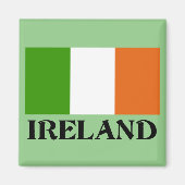 Aimant drapeau irlandais, étiqueté, (Devant)
