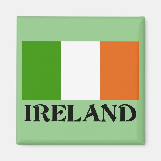 Aimant drapeau irlandais, étiqueté, (Devant)