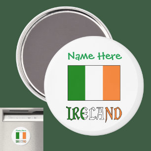 Aimant Drapeau Irlandais Irlande Personnalisation Verte 