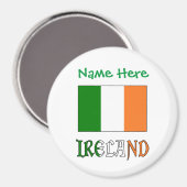 Aimant Drapeau Irlandais Irlande Personnalisation Verte  (Recto/Verso)