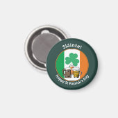 Aimant Drapeau irlandais Jour de la Saint Patrick (Recto/Verso)