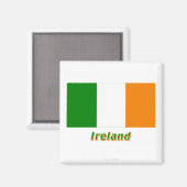 Aimant Drapeau Irlande avec nom (Recto/Verso)