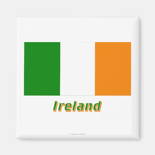 Aimant Drapeau Irlande avec nom (Devant)