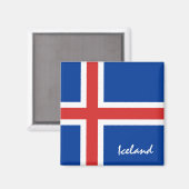 Aimant Drapeau islandais et fans de vacances/sports islan (Recto/Verso)