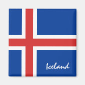 Aimant Drapeau islandais et fans de vacances/sports islan (Devant)