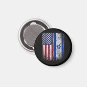 Aimant Drapeau Israélo-Américain Israël Usa Racines Améri (Recto/Verso)