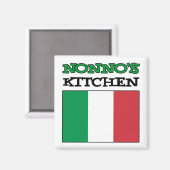 Aimant Drapeau italien Nonno's Kitchen (Recto/Verso)