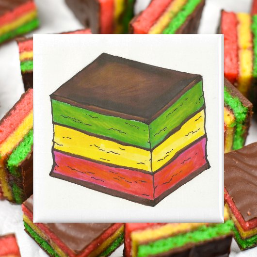 Aimant Drapeau Italien Sept Couches Rainbow Cookie Pâte