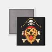 Aimant Drapeau Jolly Roger de pirate de chien Retriever d (Recto/Verso)