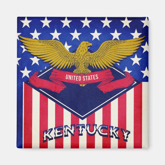 Aimant Drapeau Kentucky USA (Devant)