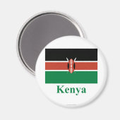Aimant Drapeau Kenya avec nom (Recto/Verso)