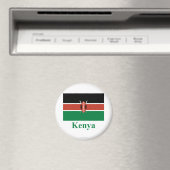 Aimant Drapeau Kenya avec nom (In Situ (Lave-vaisselle))