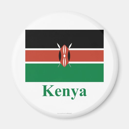 Aimant Drapeau Kenya avec nom (Devant)