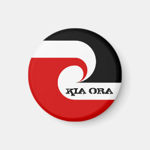 Aimant Drapeau Kia Ora & Maori, Nouvelle-Zélande /Sports,