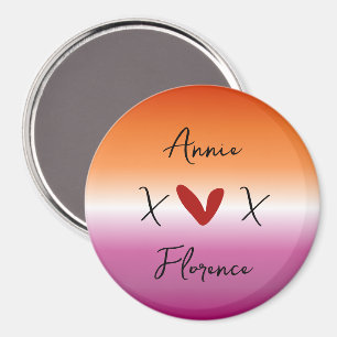 Aimant drapeau lesbien X Love X Sunset