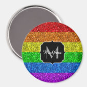 Aimant Drapeau LGBT vibrante parties scintillant arc-en-c (Recto/Verso)