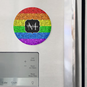 Aimant Drapeau LGBT vibrante parties scintillant arc-en-c