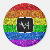 Aimant Drapeau LGBT vibrante parties scintillant arc-en-c (Devant)