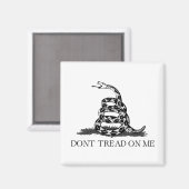 Aimant Drapeau libertarien de Gadsden Ne marche pas sur m (Recto/Verso)