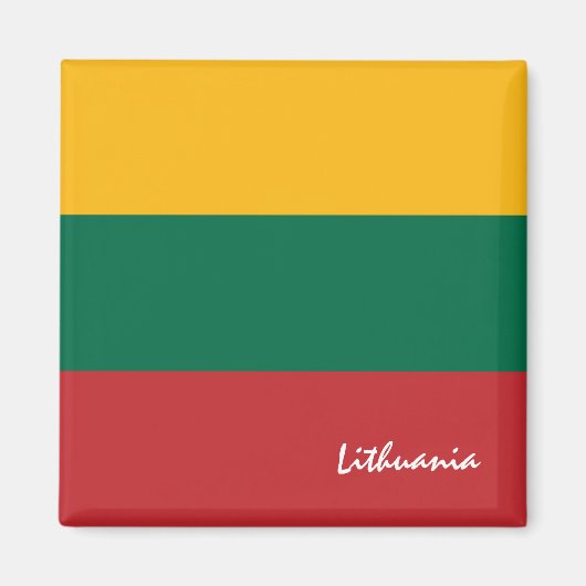 Aimant Drapeau lituanien & Voyage lituanien, vacances/spo (Devant)