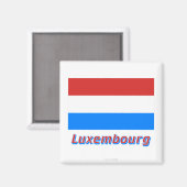 Aimant Drapeau Luxembourg avec nom (Recto/Verso)