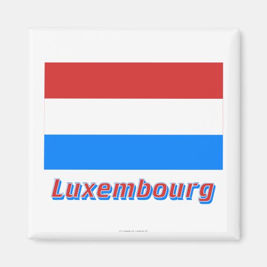Aimant Drapeau Luxembourg avec nom (Devant)