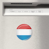 Aimant Drapeau luxembourgeois rond brillant (In Situ (Lave-vaisselle))