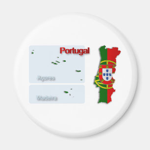 Aimant Drapeau Map_2 du Portugal