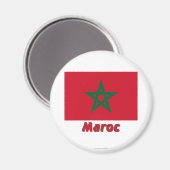Aimant Drapeau Maroc avec le nom français (Recto/Verso)