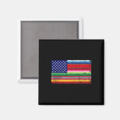 Aimant Drapeau Mexicain Américain Usa Serape Cinco De May (Recto/Verso)