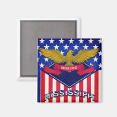 Aimant Drapeau Mississippi USA (Recto/Verso)