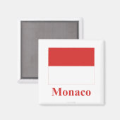 Aimant Drapeau Monaco avec nom (Recto/Verso)