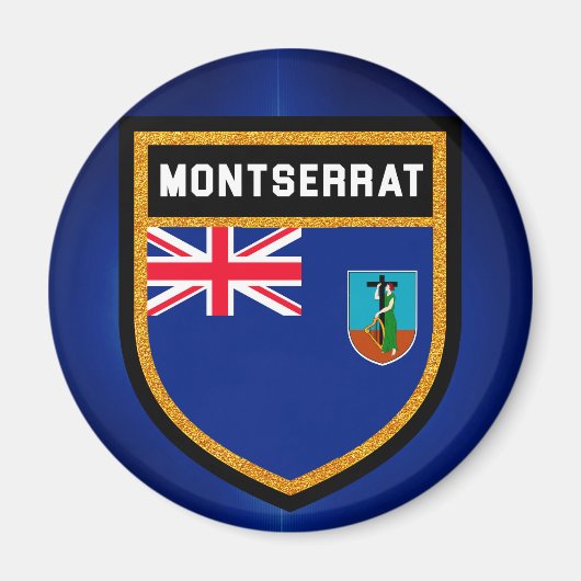 Aimant Drapeau Montserrat (Devant)