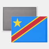 Aimant Drapeau national de l'aimant rectangle de la RDC (Recto/Verso)