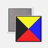 Aimant Drapeau nautique ZULU (Recto/Verso)