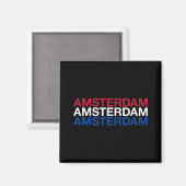 Aimant Drapeau néerlandais AMSTERDAM (Recto/Verso)